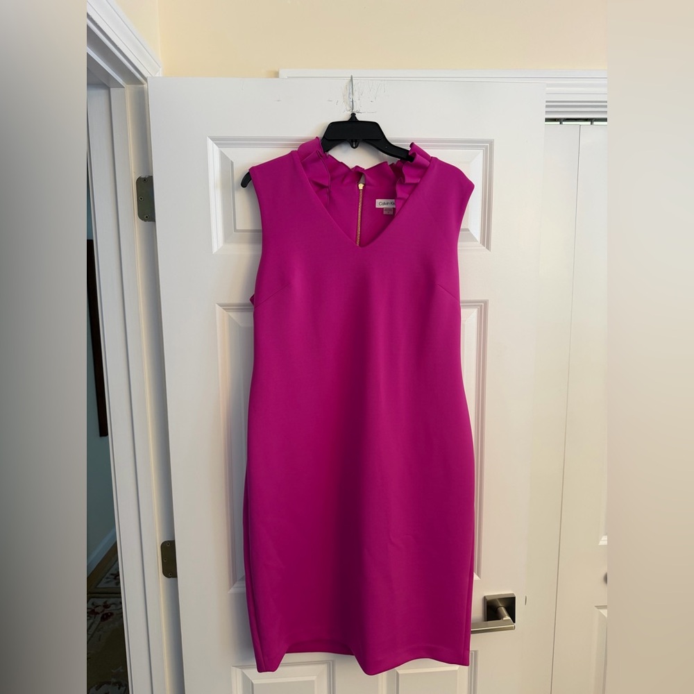 Calvin Klein Women's Fuchsia Midi Dress